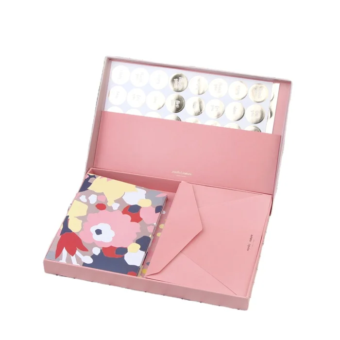 pink custom letter writing paper pad envelopes and letter thank you note cards with envelope and stickers stationery paper set