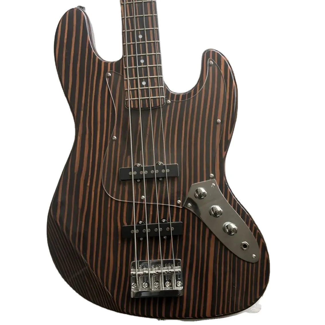 Stock zebra wood bass 4-string bass electric guitar