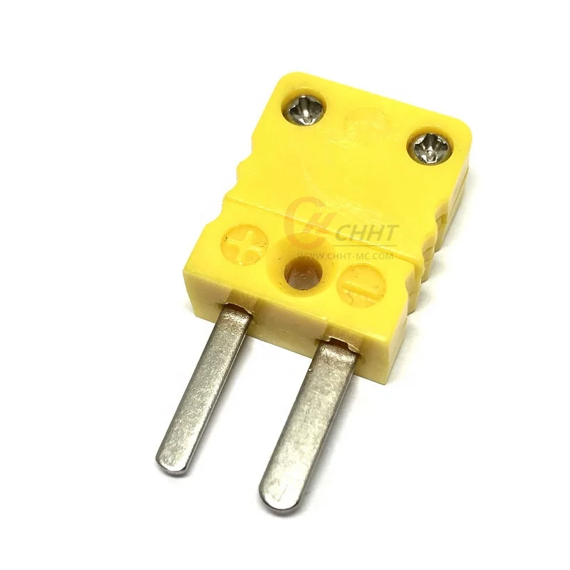 K type flat pin male and female mini thermocouple connector plugs and sockets