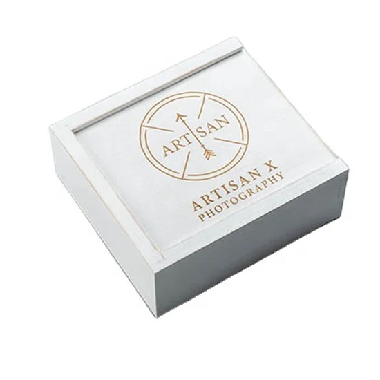 Wholesale USB Flash Drive Slide Wood Gift Box Package with Laser Engraved Logo