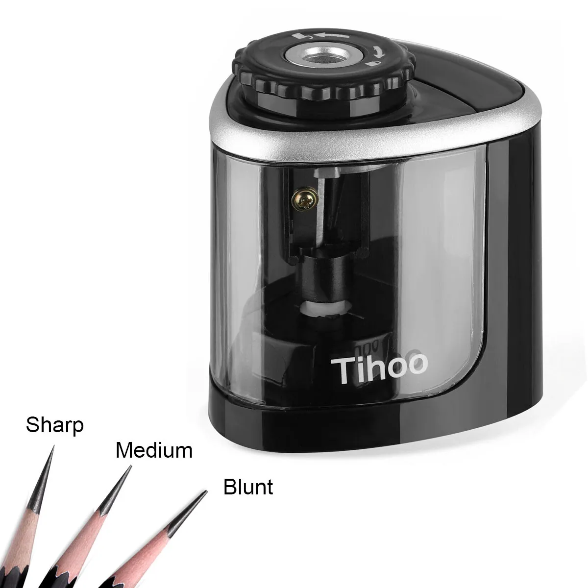 Electric Auto Pencil Sharpener Safe Student Helical Steel Blade Sharpener for Artists Kids Adults Colored Pencils