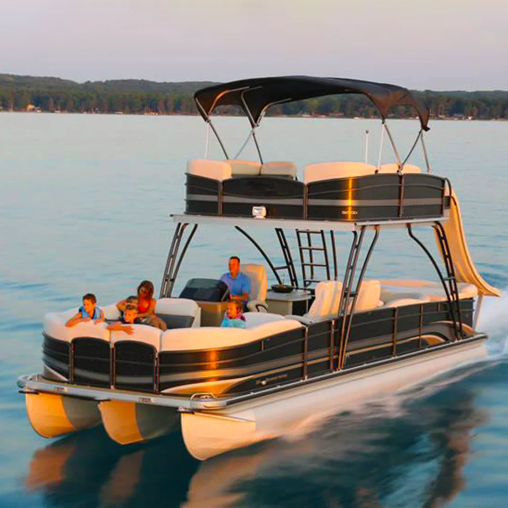 Ecocampor 2021 Double-Deck Aluminum Party Barge Pontoon Boats