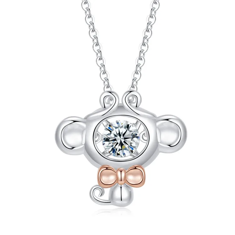 Специальная Акция позолоченный кулон ожерелья милые 925 в форме обезьяны танцующие ювелирные изделия ожерелье