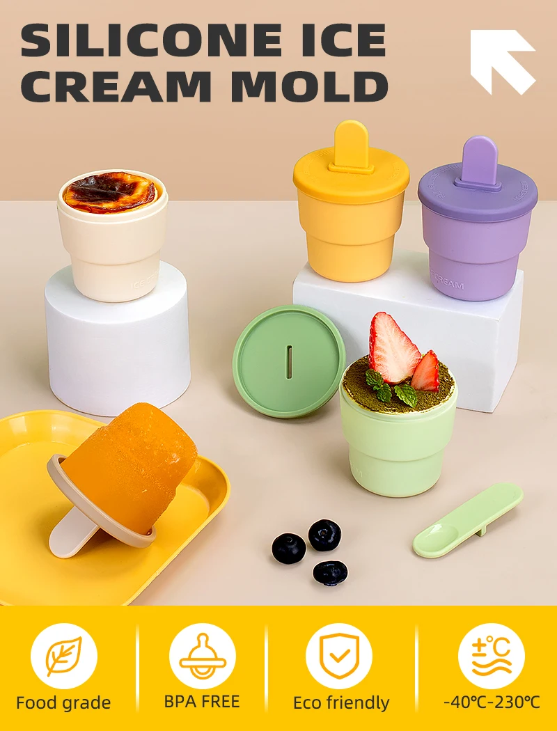 Silicone Frozen Homemade Popsicle Molds Set Diy Popsicle Bpa Free Dishwasher Safe Silicone Ice Cream Mold With Sticks