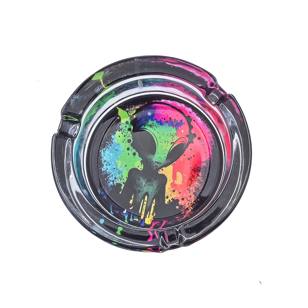 New Alien Glass Ashtray Cartoon Personalized Crystal Creative Alien Portable Ashtray