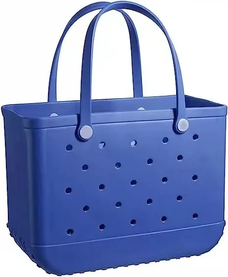 Popular Waterproof Woman Eva Rubber Tote Large Shopping Basket Bags Beach Silicone Bog Bag Purse Eco Jelly Candy Lady Handbags