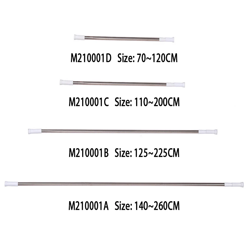 Adjustable Bathroom Telescopic Rods Stainless Steel Shower Curtain Rod shower pole
