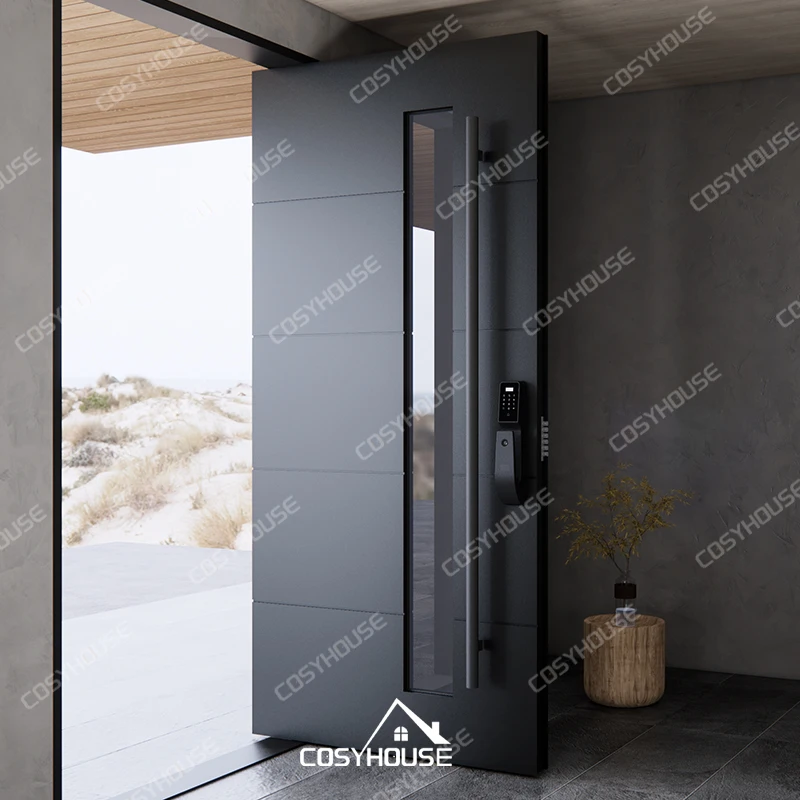 Cosyhouse modern design security exterior doors for houses intelligent anti-theft entrance front door for home Exterior Doors