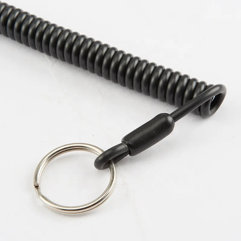 C-pin custom-made special safety load plastic coil tool tether steel wire spring tool lanyard for reduce lost risk