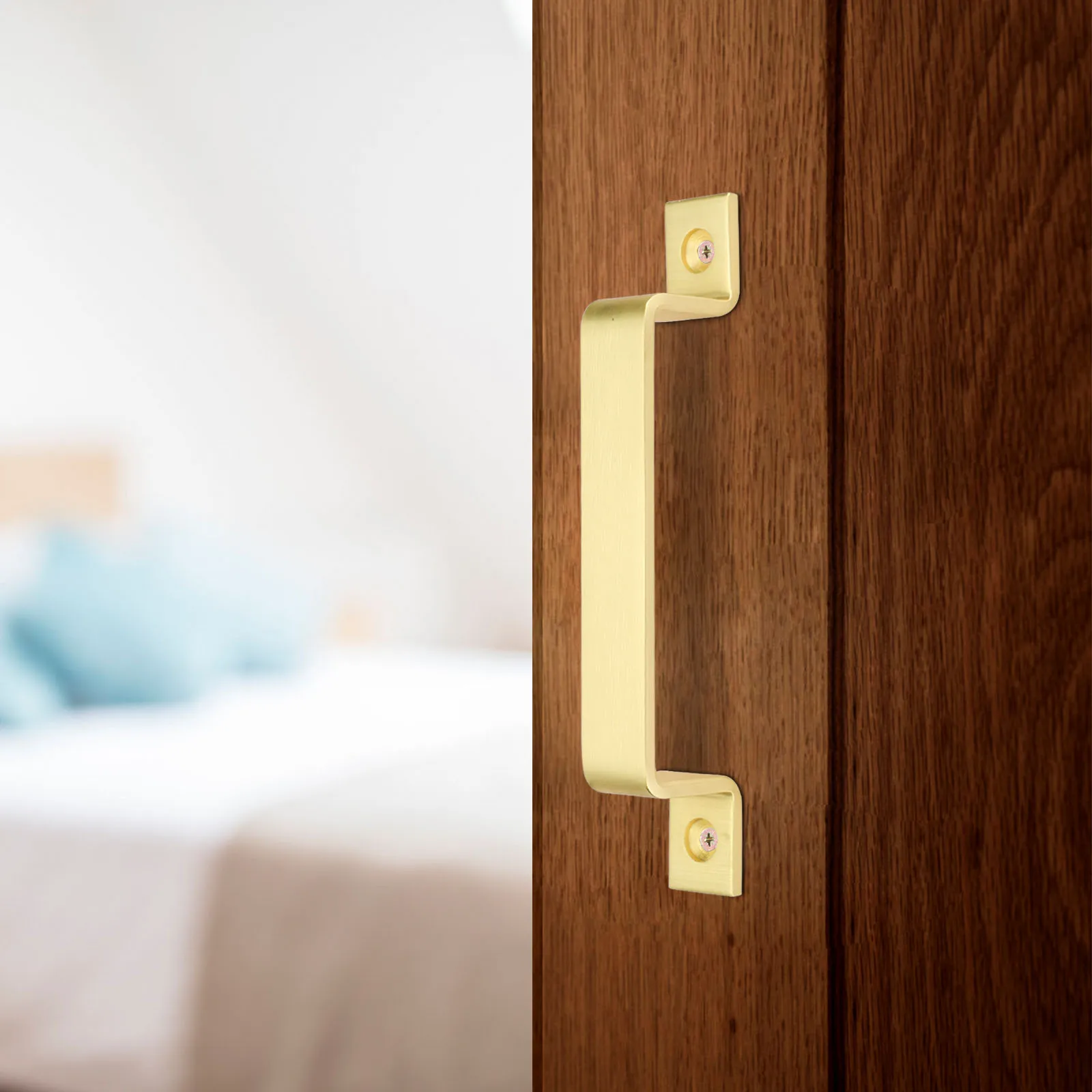 Brushed Nickel Gold Color Sliding Barn Hardware Kit for sliding barn door handle