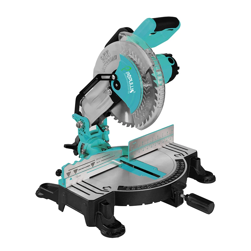 iPOPULUS 220v 255mm 10inch 1900w Belt Drive Compound Miter Table Saw Portable Professional Electric Aluminum Wood Cutting Saw