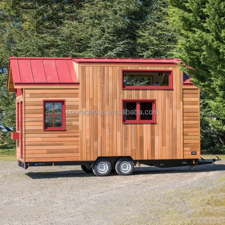 fast building green prefabricated house wooden tiny prefab mobile trailer house