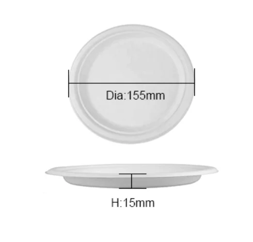 disposable compostable sugarcane pulp plate bagasse plate biodegradable tableware