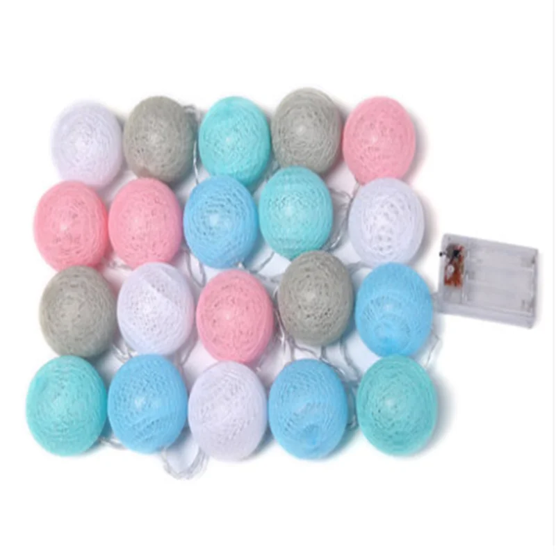 Fancy Holiday Cotton Ball LED String Warm White Decoration Lights