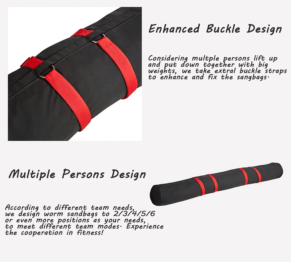 3 Person Worm Sandbag Workout Bag Cross Fitness Weight Lifting Capacity Training Nylon Worm Bag Sandbag
