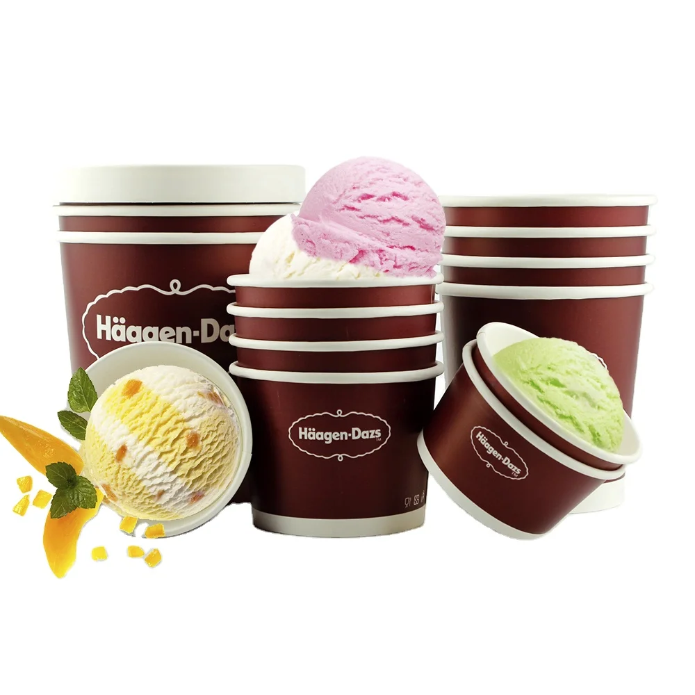 Hot Promotional Custom 3oz Size Disposable Cheap logo design 4oz Ice Cream Cup Packaging Cup Ice Cream Paper Cup