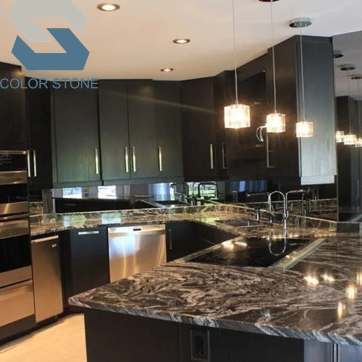 Arabian Night Granite Black Natural Stone with White Veins Bathroom Vanity Top Shower Sink Top