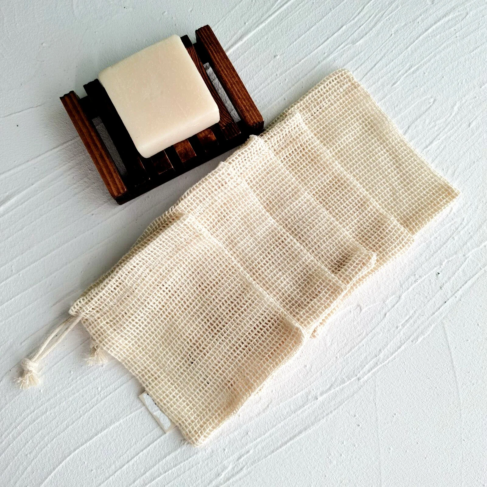 Custom any size Natural Cotton mesh bag eco friendly reusable toy storage packing bag