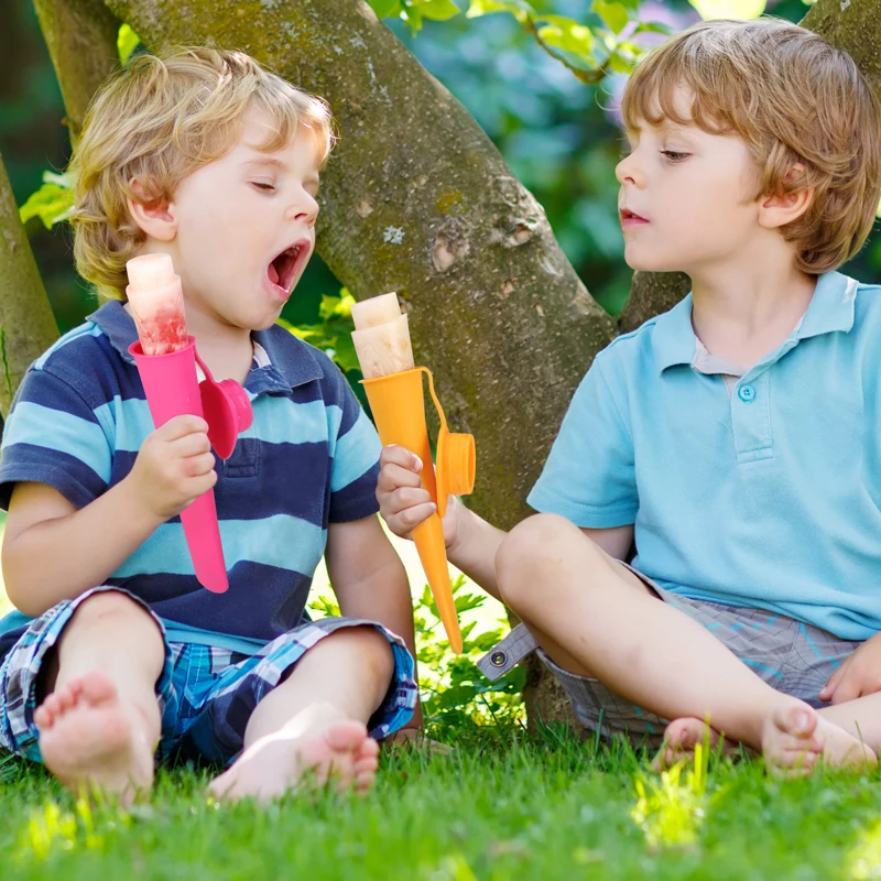 Customized Logo New Trending Product Round Circle Press Type Ice Cube Maker Soft Reusable Silicone Ice Cream Tools Popsicle Mold