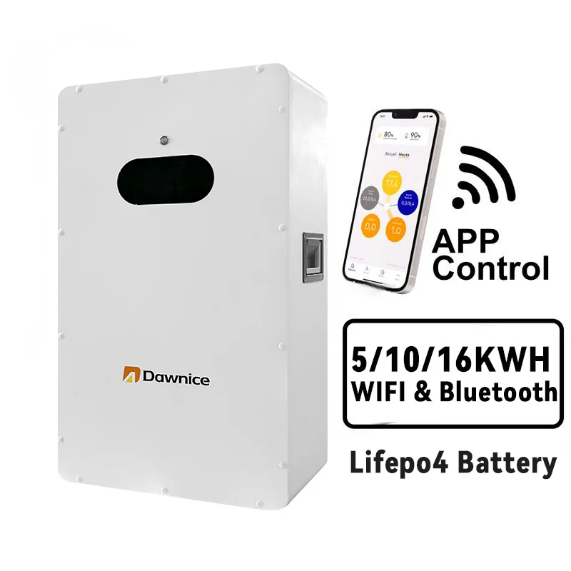 Dawnice Home Bluetooth IP54 5kwh 10kwh 15kwh 16kwh EU Stock 48v 51,2 v 200Ah 314Ah LiFePo4 Power настенный аккумулятор