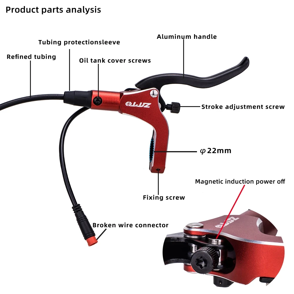 ZTTO MTB Bike 2 Piston Hydraulic Disc Brakes Power Cut E-Bike Brakes CNC Calipers Oil Pressure Brakes 900/1680mm M6100 MT200