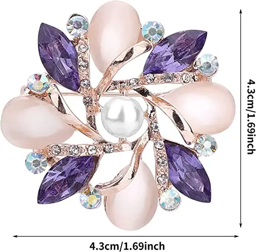 Rose Flower Brooch Pins Fabric Handmade Rose Floral Flower Brooches for Fashion Women Men Clothing Dresses Decoration Accessor