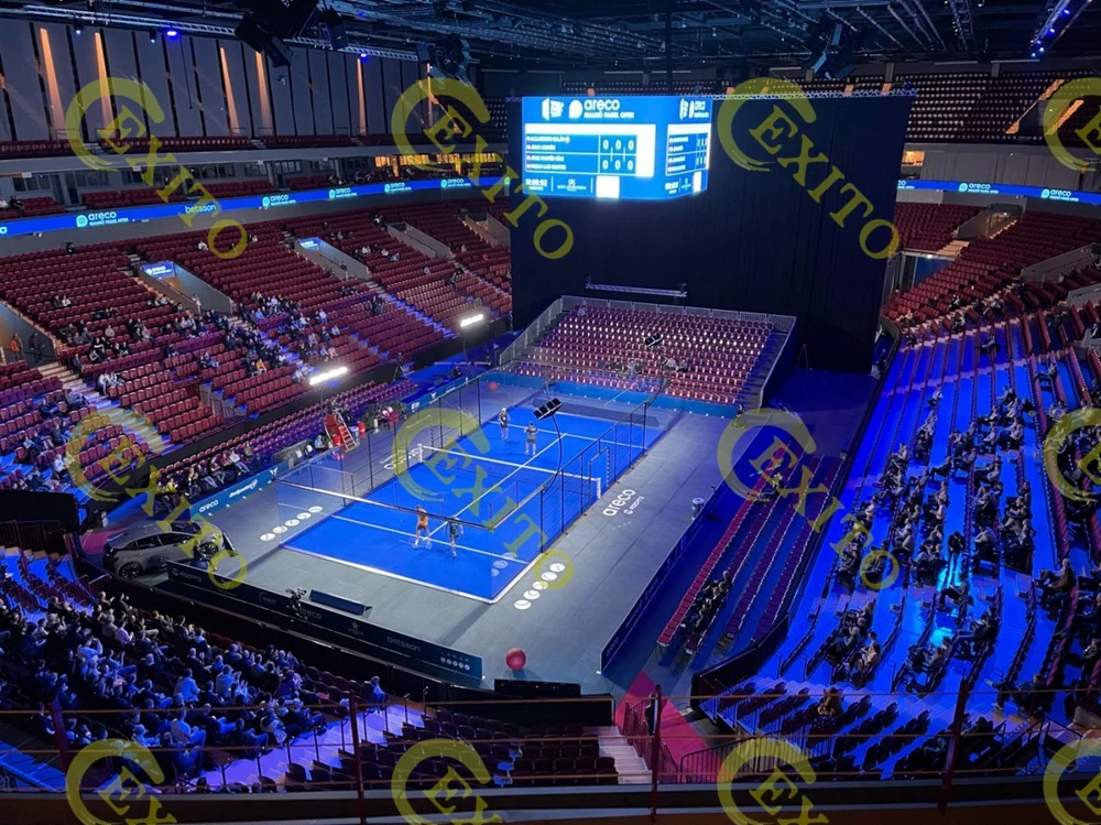 EXITO 100*100*3MM Hot Dip Galvanized Technology 12 MM Tempered Glass Factory Wholesale Panoramic Padel Tennis Court