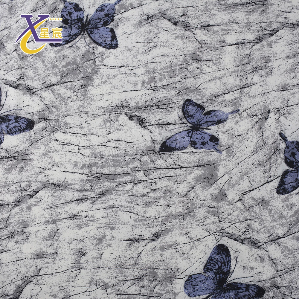 Xingchen Классическая удобная мягкая вискозная ткань с принтом бабочки, тканая ткань для одежды для рубашек