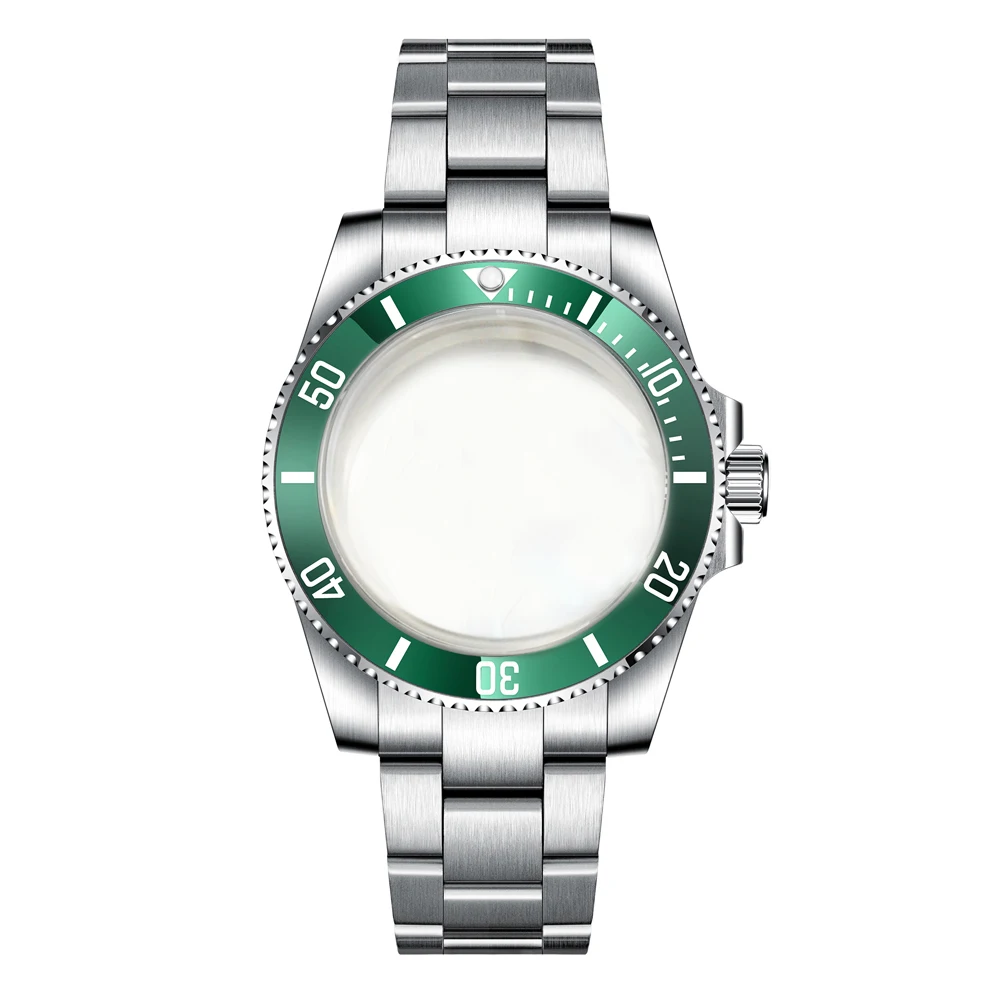 Watches parts Fit  40mm Watch Case ceramics bezel stainless steel strap ETA 2836/2813 miyota 82 series NH35