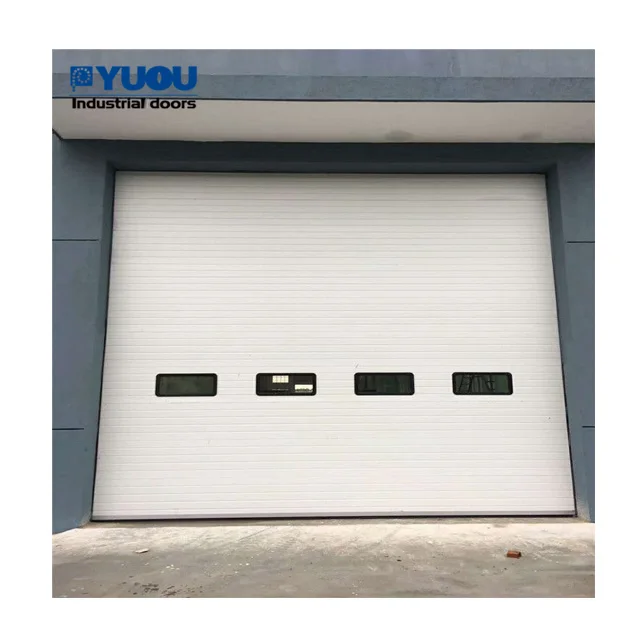 50mm thick Insulation Automatic Clear Security Metal Sectional Steel  car shop/mall/garage Industrial warehouse  Doors