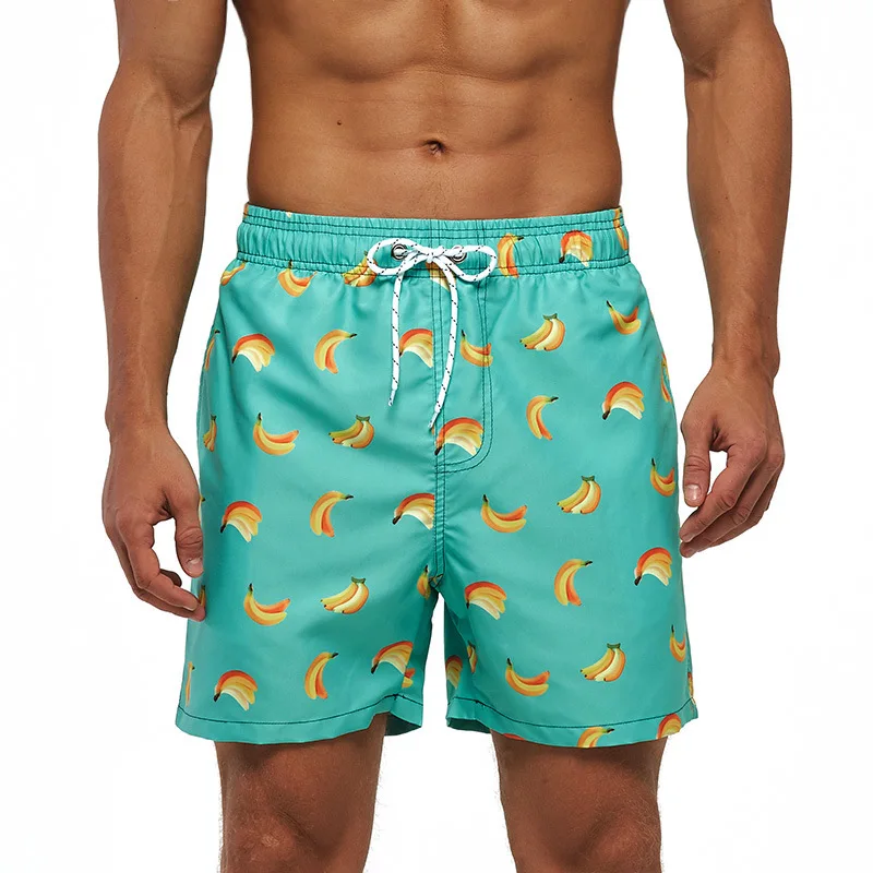 wholesale  polyester swimming trunks printing logo high quality breathable swim trunks for men