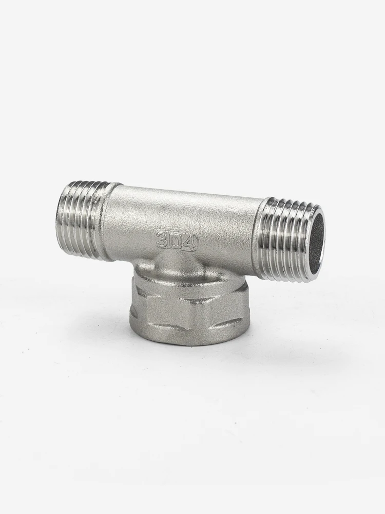 Water Pipe 3 Way 304 Stainless Steel Threaded Reducer Tee Reducer T Male Thread Female Threaded Water Pipe Fitting