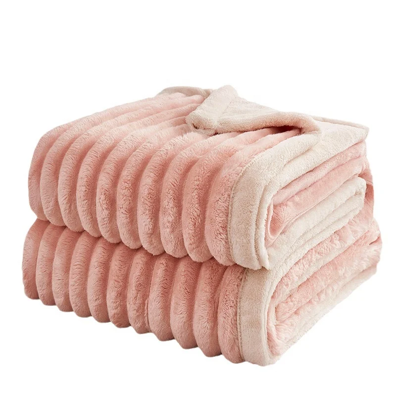 Light Luxury Tuscan Jade Lamb Short Velvet Casual Throw Advanced Sofa Rabbit Plush Faux Fur Throws Pillow Blanket