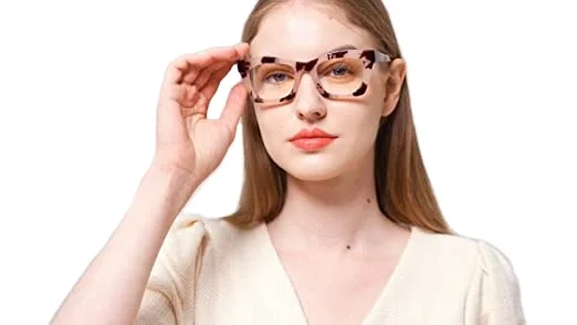 3 Piece Mount Oprah Style Spring Hinged Reader Blue Light Blocking Computer Square Reading Glasses for Men and Women
