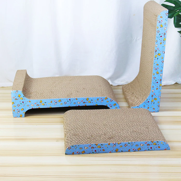 Three-in-One Cat Scratchers Corrugated Cardboard Furniture Made from Durable Paper Material