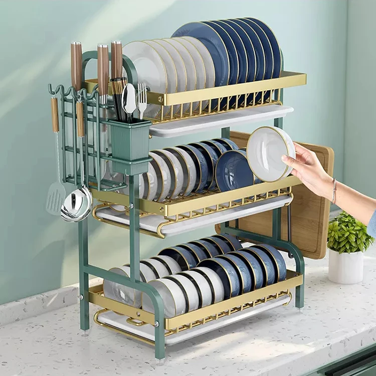 YXHT Multifunctional Kitchen Dish Storage Stainless Steel Kitchen Organizer Dishes Drying Drain Rack
