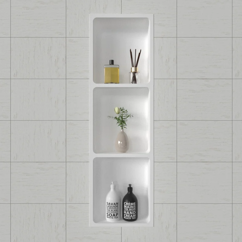 Solid surface artificial Stone Recessed Bathroom Shower Niche Bathroom Shelf Install Niche