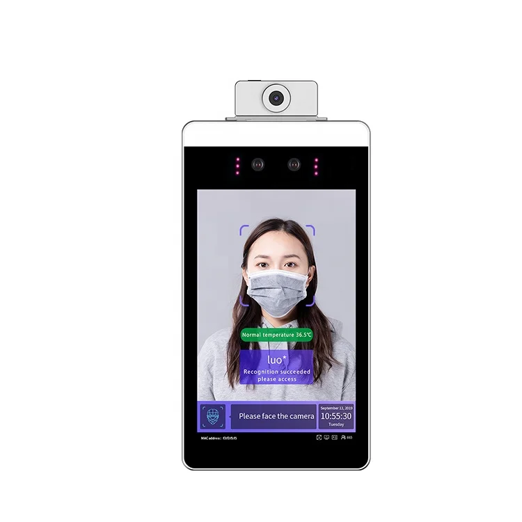  Считыватель QR-кода со встроенной картой устройство для распознавания лица диагональ 8 дюймов контроль доступа измерение температуры