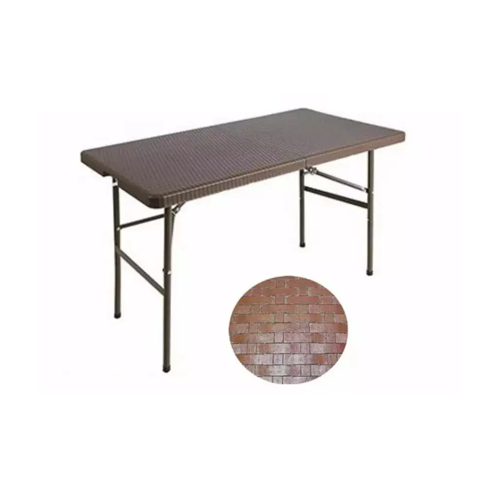 Plastic outdoor furniture, 1.22m blow mold tables for catering use, 4ft folding patio table with metal legs