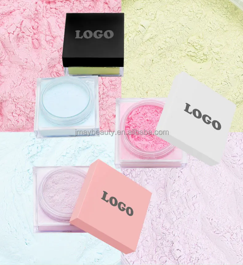 Private Label Talc Free Vegan Pink Oil Control Waterproof Matte Mineral Powder Foundation Makeup Face Loose Setting Powder