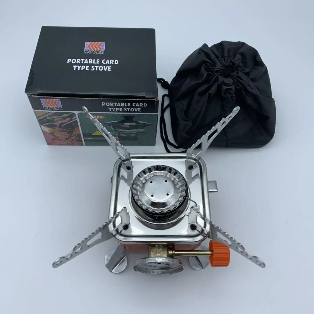 The New Outdoor Camping Barbecue Small Square Stove Multifunction Portable Folding Cassette Square Palm Stove