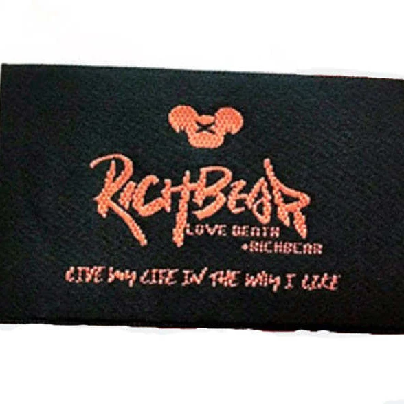Hot Sale custom cheap designer clothing brand label custom including hang tag woven printed embroidery seal tag woven labels