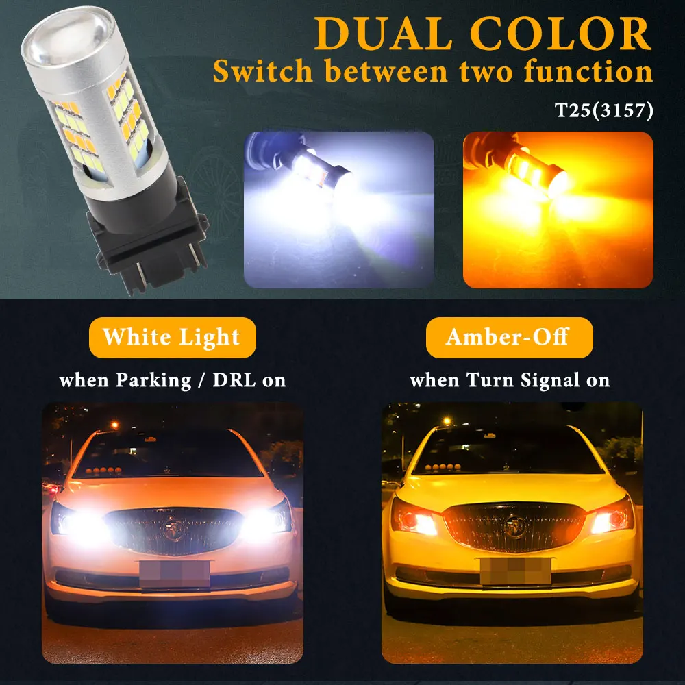 Car Lights 42 LED T25 3157 P27/5W Automotive tail lamp Drl Rear Stop dual color Brake light