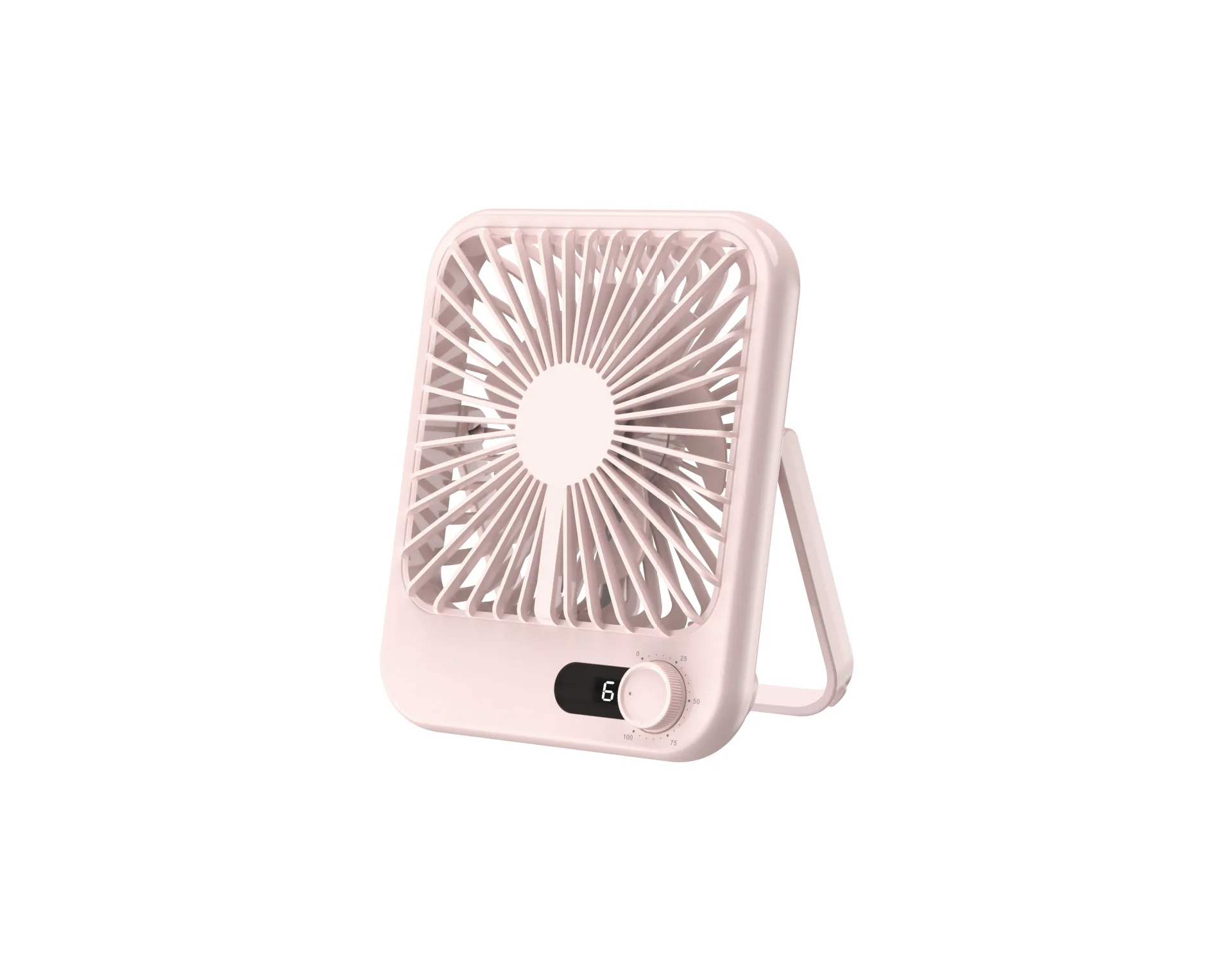 2024 New Battery Powered Fan Rechargeable Table Fan Multiple Wind Speed Gear Adjustment LED Display Desktop Fan