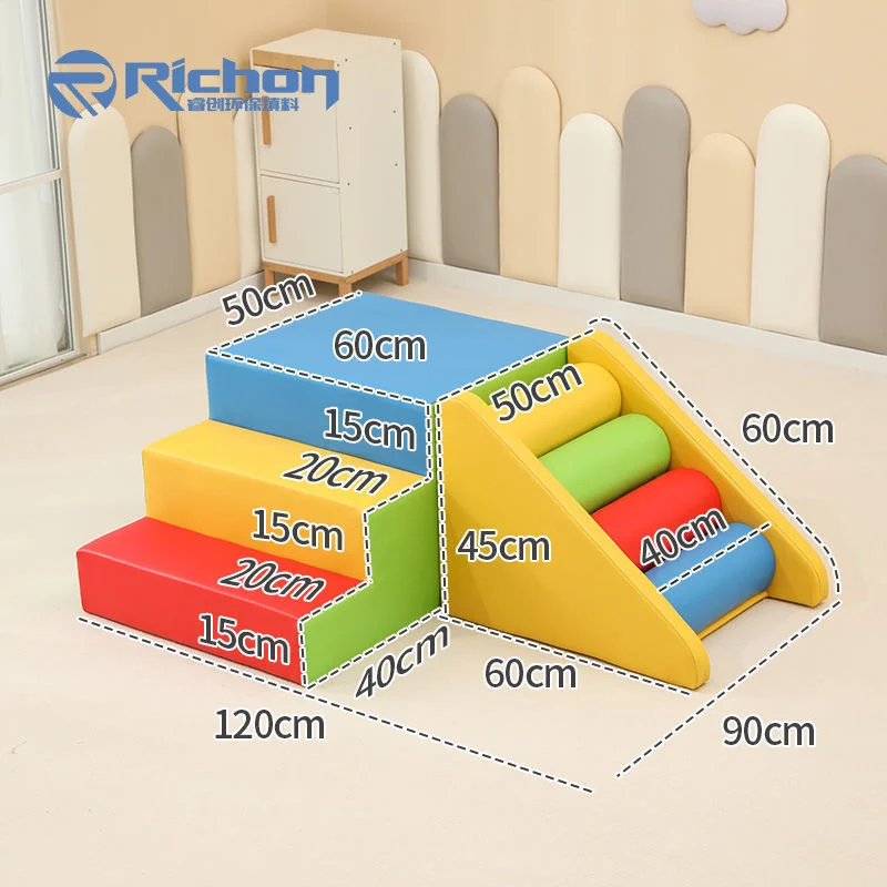 Soft Play Foam Block Purple Pink Mat Indoor Playground Toddler Soft Play Equipment Set With Ball Pit