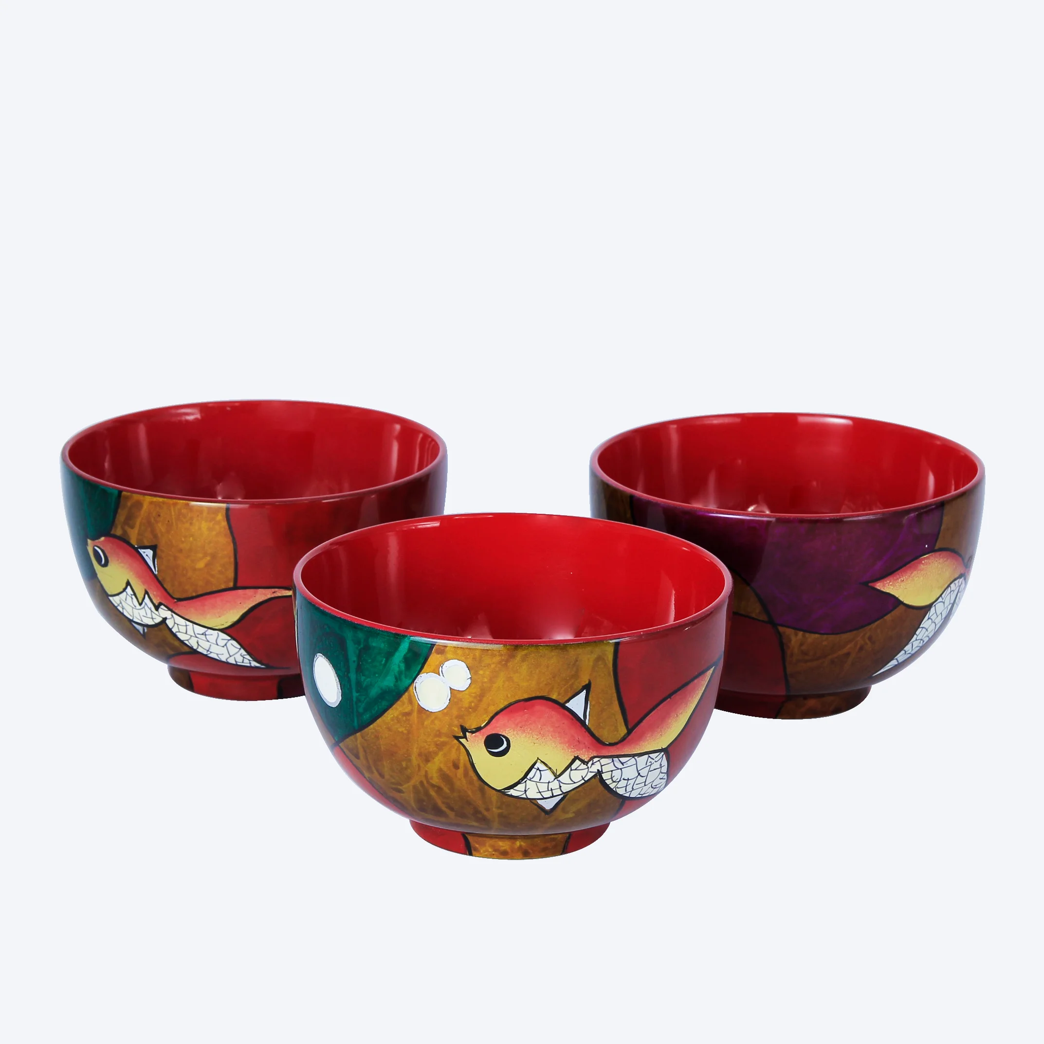 Wholsale Competitive Price Wooden Bowl Decorative Multi Color Lacquerawe Vietnam Handmade Wood  Bolws