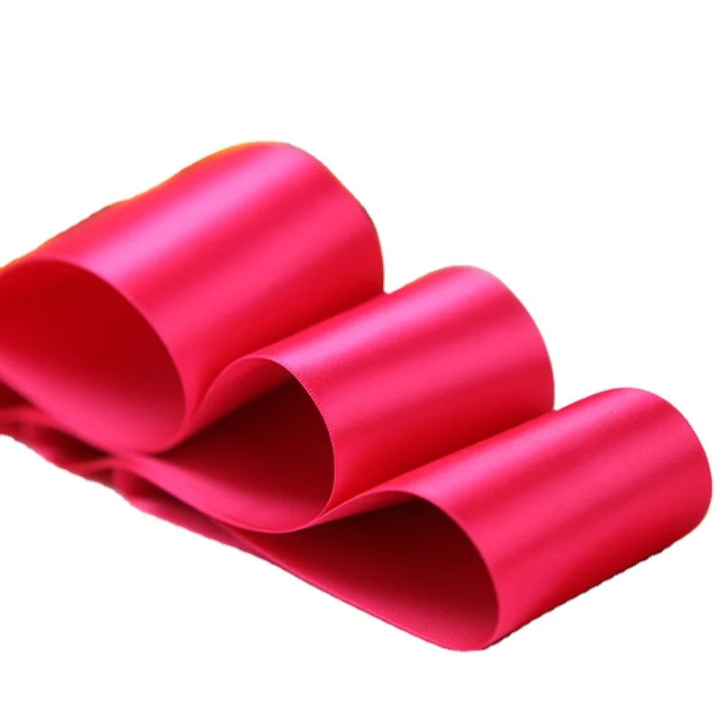 Double-Faced Satin Ribbon 100% Polyester Grosgrain Single Face Style Sustainable Solid Color Design