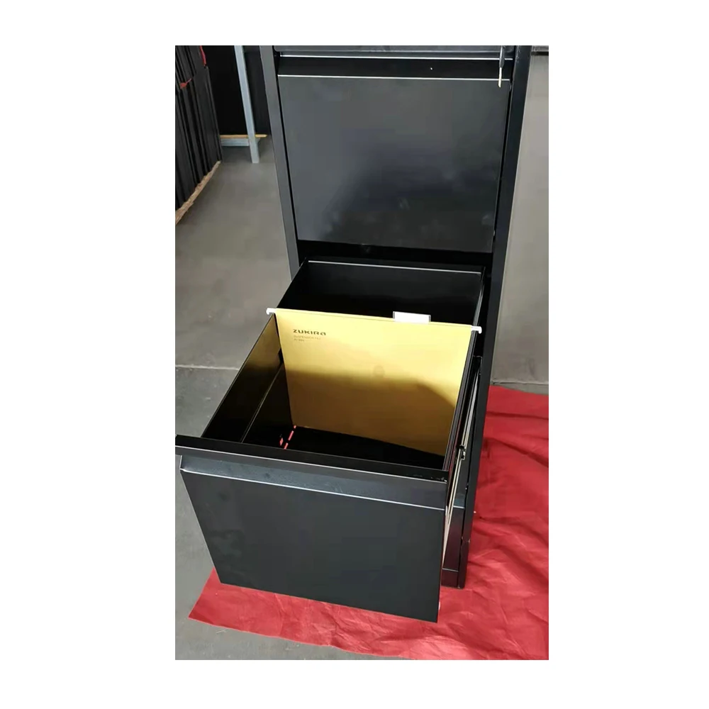 Black Office Storage Cupboards Furniture Slim Vertical 4 Drawer  School Filing Cabinets Metal Storage Cabinet  Steel Cabinet