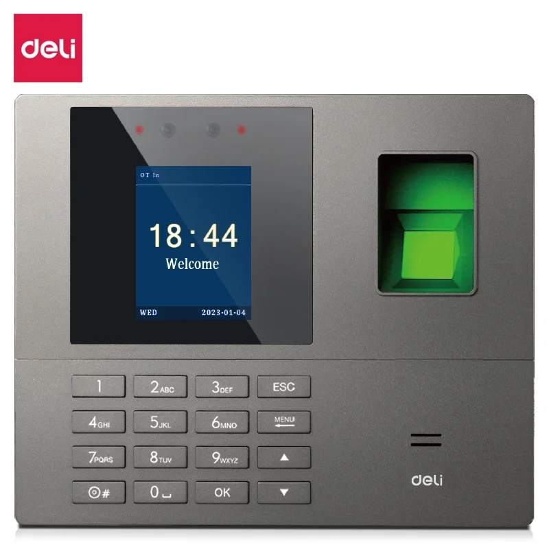 Deli ES161 посещаемость машинка по отпечатку пальца штамповочная машина времени посещаемости работник коммутирующий интегрированный Распознавание отпечатков пальцев
