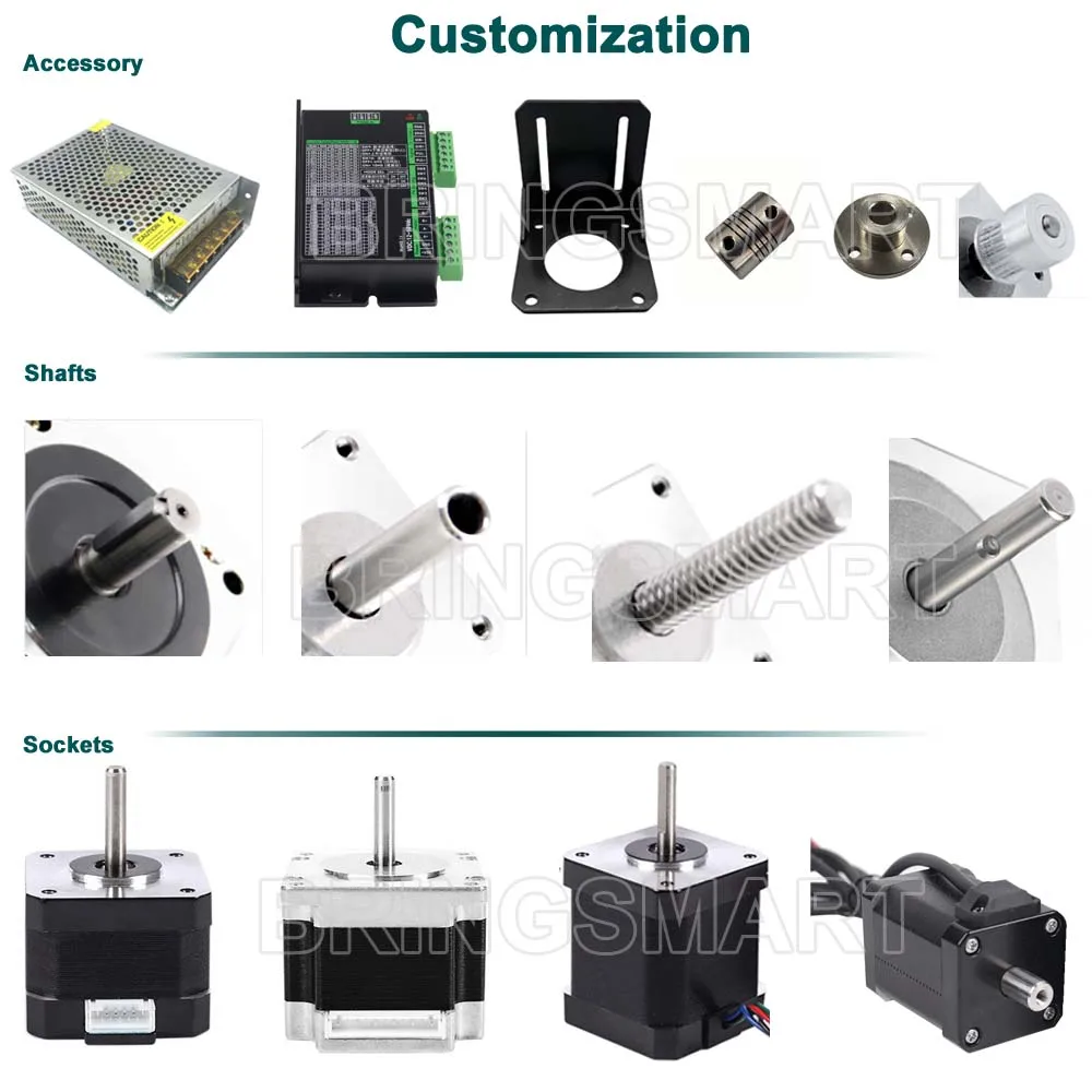 BRINGSMART SR42BYGH48 2Phase Miniature Lighting equipment high power geared nema17 hybrid closed loop printer stepper gear motor
